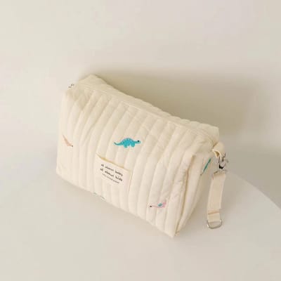 Universele Baby-organizer – Luiertas voor pasgeborenen – Mini-luiertasje – Organizer voor moeders – Met ritssluiting – Geborduurd patroon – 25 x 17 x 10 cm