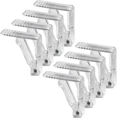 8x stuks tafelkleed klemmen transparant - Tafelkleedklemmen
