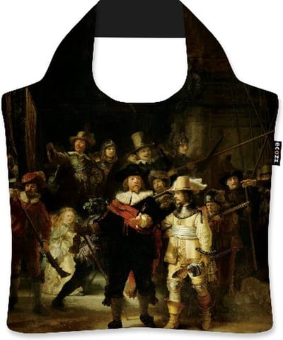 Ecozz - Rembrandt van Rijn - De Nachtwacht - 100% gerecycled (rPet) – Öko-Tex - Voorzien van rits - Afsluitbaar - Opvouwbare boodschappentas - Waterresistant – Shopper - Ecovriendelijk - Duurzaam - Ecoshopper