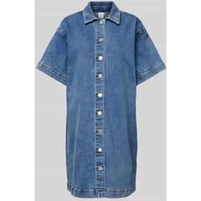 Knielange jeansjurk met doorknoopsluiting, model 'ELSA'