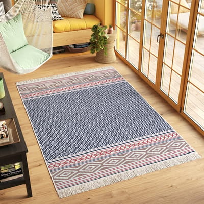 Tapiso Azteca Vloerkleed Katoenen Dubbelzijdig Tapijt Woonkamer Maat- 160x230