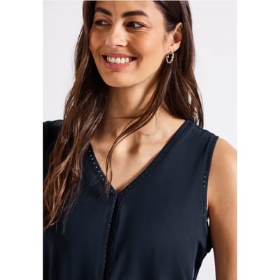 Jersey top met gehaakte details