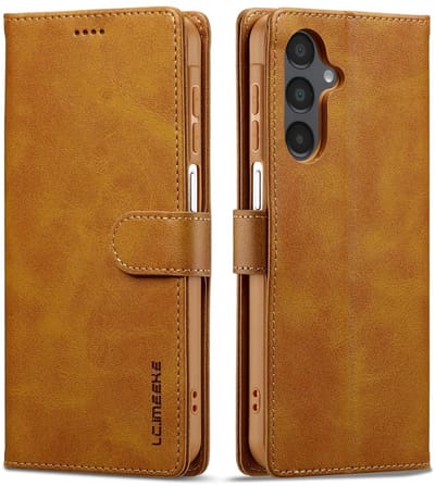 LC.IMEEKE Hoesje - Geschikt voor Samsung Galaxy A27 Hoesje - LC.IMEEKE Luxe Book Case - Bruin