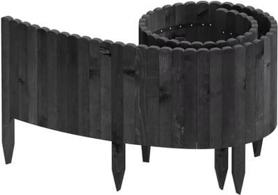 Tuin Gras Gazon Rand - Flexibele Houten Border voor Tuinhek - Tuinafboording voor Outdoor Landschap & Tuindecoratie - 203x45x1.4cm Zwart
