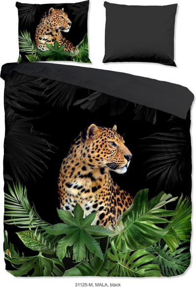 Pure dekbedovertrek luipaard - Lits jumeaux 240x200/220 cm - Zwart - Microvezel