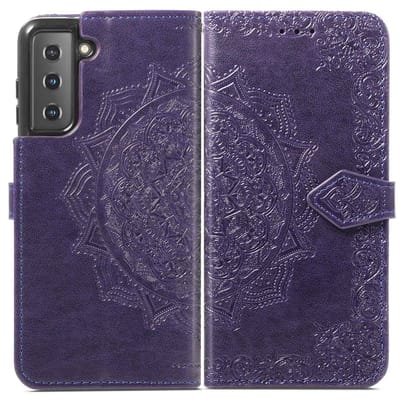 imoshion Hoesje - Geschikt voor Samsung Galaxy S22 - Mandala Bookcase - Paars