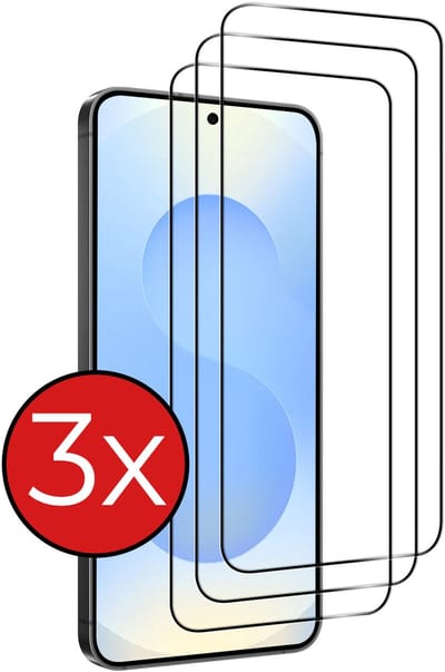 Screenprotector - 3 Stuks - Geschikt voor Samsung Galaxy S25 Edge - Full Cover - Beschermglas - Gehard Glas - Tempered Glass - Screen Protector