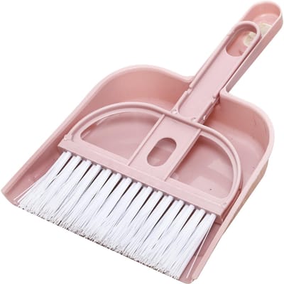 Ensemble de balai et pelle à poussière pour animaux de compagnie, petit, compact, portable, outils de nettoyage pour gagner du temps white