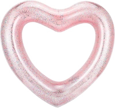 Opblaasbare zwemring - Waterband - Zomerse ontspanning - Hartvorm design - 120 cm - Glitter Rose Goud