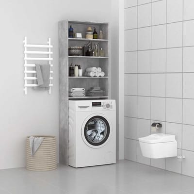 vidaXL - Wasmachinekast - 64x24x190 - cm - betongrijs
