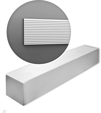 Orac Decor WX205-box MODERN TRACK 1 doos 10 stukken 3d muurpaneel aan beide zijden bruikbaar slechts één zijde is geprimed modern design wit | 20 m