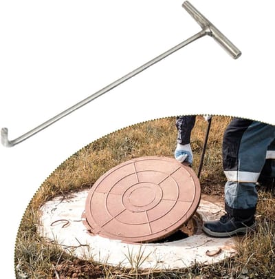Puthaak Tool - T-vormige Haak - Putdeksels Lichten - Ergonomisch Ontwerp - 68-88cm Lengte