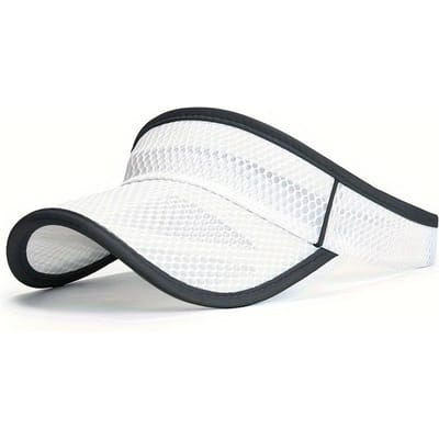 Lichte Ademende Mesh Vizierhoed voor Dames met Verlengde Rand, Zwart, Casual Zomerstijl voor Buitenactiviteiten, Zonneklep Hoed white