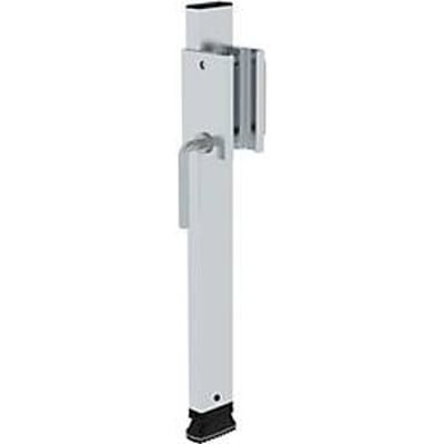 Munk ladderboomverlenging voor ladders, in hoogte verstelbaar tot 375 mm, geschikt voor ladderboomhoogte 58 mm, inclusief popnagels, zilver