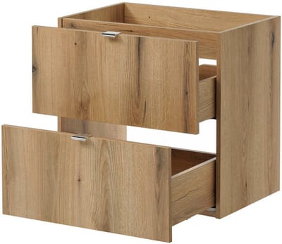Wastafelonderkast Newport met 2 lades en wastafel 71x60x40 cm eikenkleurig en zwart [en.casa]