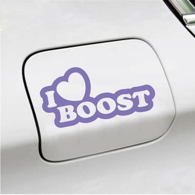 Bumpersticker - I Love Boost - 10 X 20 - Paars