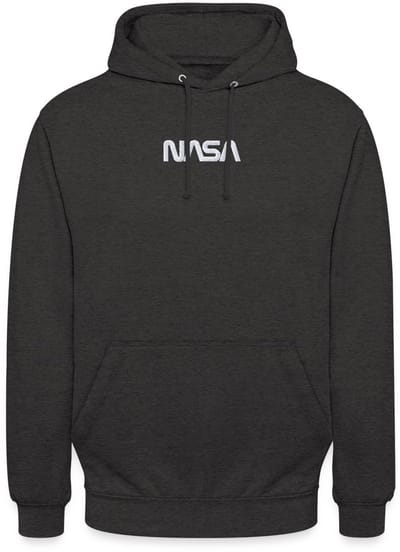 NASA Logo Wit Borduurwerk Hoodie Unisex