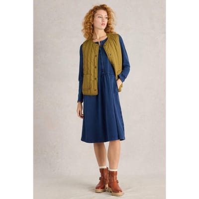 White Stuff Marsia Denim Jersey Dress Mid Denim Size: 10 | Shirt Dresses Outlet | Dames | Blauw