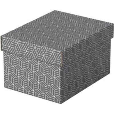 Esselte Home Duurzame Kleine Opberg- en Geschenkdoos met Deksel, Set van 3 Stuks - Geschenkverpakking -100% Gerecycled Karton en 100% Recyclebaar - Grijs