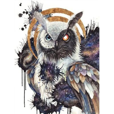 Diamant borduurwerk uil schilderij 5D DIY diamant schilderij dieren woondecoratie 20X30CM gray