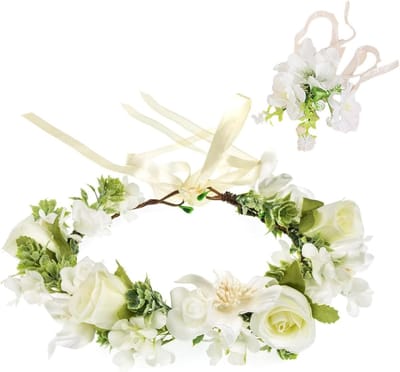 Kunstbloemen Hoofdband voor Dames - Bohemian Bloemenkroon, Handgemaakt Haarwreath voor Bruidsmeisjes en Kinderen