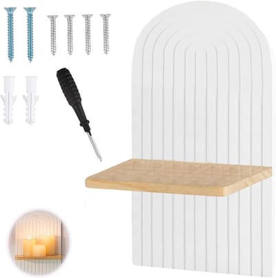 Bohemian Wandplank van Hout, Zwevende Planken voor Decoratie in Slaapkamer, Woonkamer, Kantoor of Keuken, Unieke Interieuraccessoires en Opbergruimte