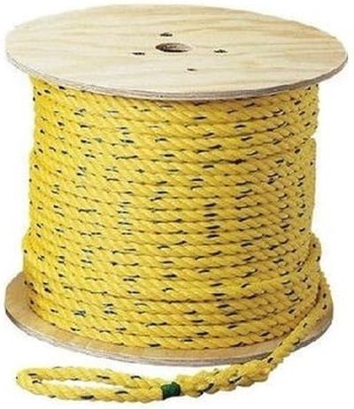 Touw op rol - 14mm - 110 meter - Geel/blauw