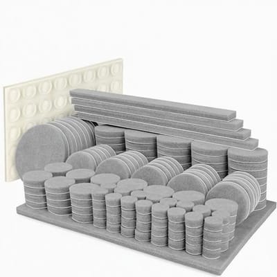 Meubilair Vloerbeschermers Vilten Pads 215+64 stuks Grijs - Zelfklevende Viltglijders voor Stoelpoten en Meubelpoten