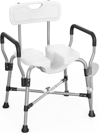 Douchestoel met Antislip - Toiletstoel - Badkamerstoel met Rugleuning & Armsteun - Praktisch