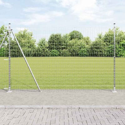 vidaXL - Euro-hek - met - betonnen - voetstuk - 10 - x - 1,5 - m - Gegalvaniseerd - staal