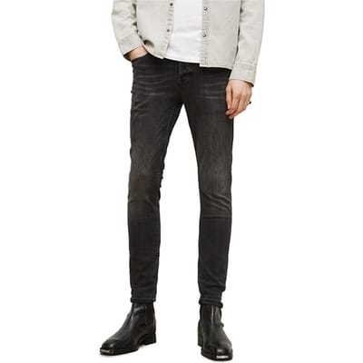 AllSaints Ronnie Washed Black Maat: W28 | Skinny Jeans Outlet | Heren | Zwart