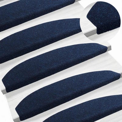 vidaXL - Zelfklevende - trapmatten - 15 - st - 80 - x - 24,5 - x - 3,5 - cm - Marineblauw