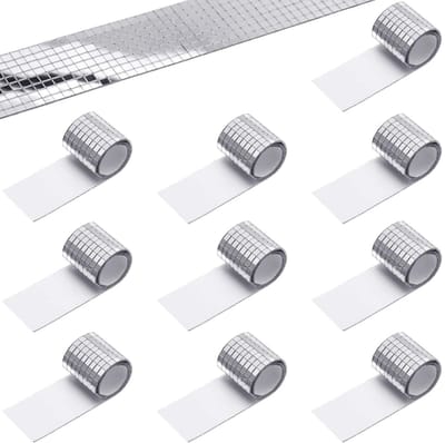 Dailygoods - 4720 stuks zelfklevende spiegels mozaïek tegels, glas spiegel muur sticker, vierkante glas mozaïek stickers mini spiegel stickers voor DIY disco party DIY decor (5 x 5 mm, zilver)
