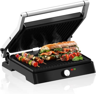 XXL Elektrische Contactgrill met Temperatuurregeling en Antiaanbaklaag