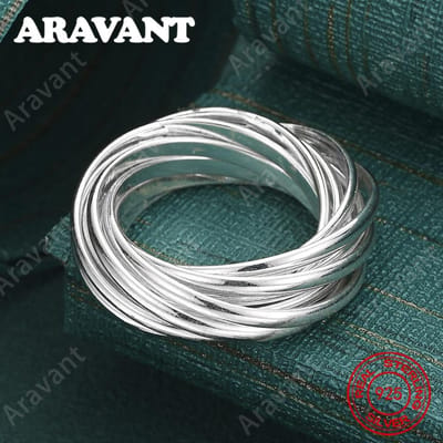 Cuivre, Anneau Spiralé 10 Brins 8#, Cadeau Unique Pour Femmes, Polyvalent Pour Événements Et Bijoux 8 gray