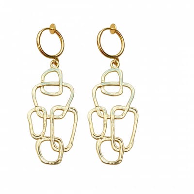 Klem oorbellen - goudkleurig - lang - geen gaatje- Charme Bijoux