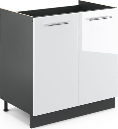 Vicco Fame-Line Wastafelkast – 80 cm, WB Eik Wit Hoogglans
