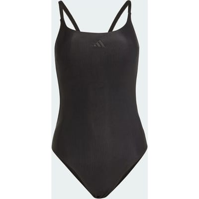 adidas Sportswear Iconisea Geribbeld Badpak met Cups en Dunne Bandjes - Dames - Zwart