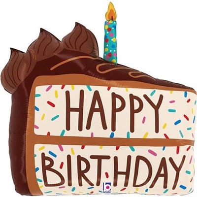 Folieballon - Happy Birthday Stukje Taart - 71 cm - Helium- en Luchtvulling