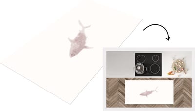 Keukenloper - Loper keuken - Dieren - Haai - Zee - Waterverf - 120x60 cm - Keukenloper vinyl