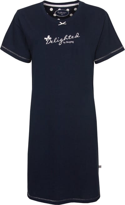 Tenderness Dames Nachthemd - Katoen - Donker Blauw - Maat S