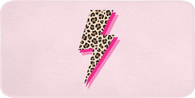 WC mat 120x60 cm - Antislip - Stippen - Roze - Bliksem - Toiletmat - Vloermat - Douchemat - Toilet tapijt - Toiletmatten