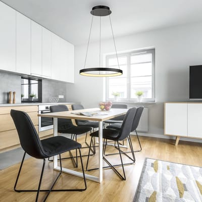 Paul Neuhaus LED hanglamp Hoop, zwart, Ø 57 cm, dimbaar