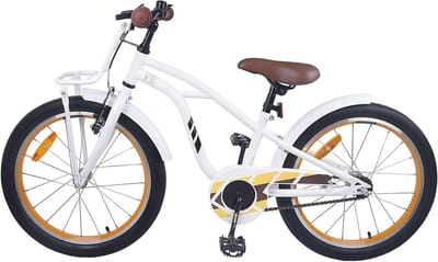 Kinderfiets - Jongensfiets Meisjesfiets - Buiten Spelen - Robuust Stalen Frame - 22 Inch - Wit
