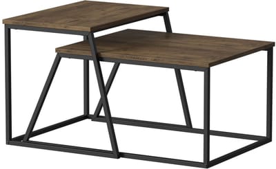 Vicco Myra Salontafel set – 60 x 50 cm 2 delen Eiken rustiek/zwart