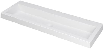 Ink Dock Wastafel Polystone zonder kraangat - Mat wit - 120x40 cm
