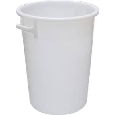 Vat met handgrepen - recyclebaar HDPE - Ø 520 x H 670 mm - 100 l - geschikt voor levensmiddelen - wit