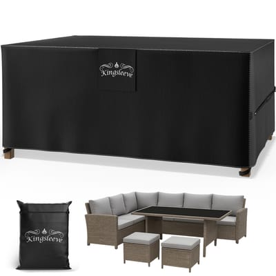Kingsleeve Beschermhoes Tuinmeubelen – 242x162x100cm Waterdicht – Zwart