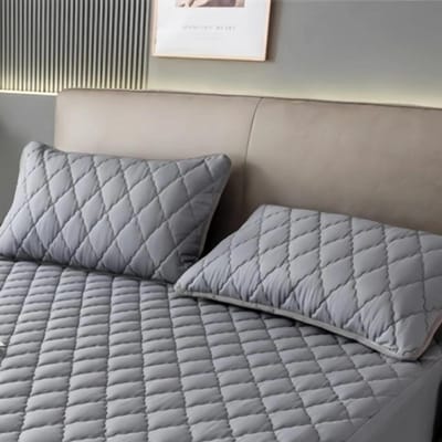 2-delige Waterdichte Stof Kussensloop Comfortabele Effen Kleur Anti-Mijt Anti-Bacteriële Kussensloop Slaapkamer Huisdecoratie 2 Piece  48X74cm donkergrijze kleur