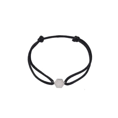 Go Dutch Label Armband touw 5 hoek love Silver/Black B2351-1